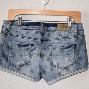 YMI Distressed Star Jean Shorts